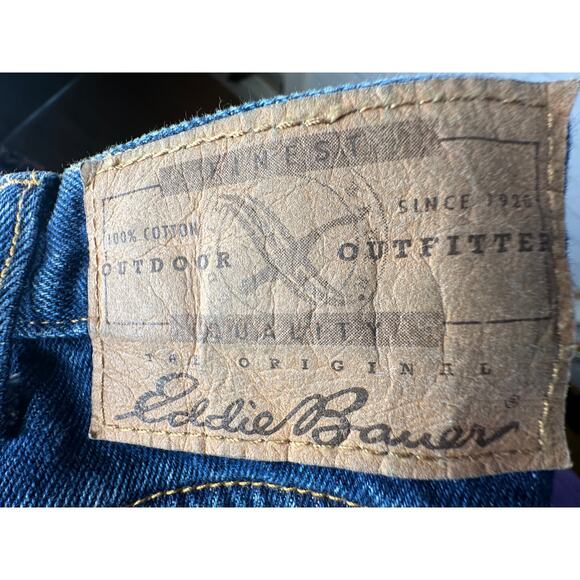 Eddie Bauer Mens 38x34 Relaxed Athletic Fit Straight Leg Jeans 100% Cotton Dark - Picture 8 of 8